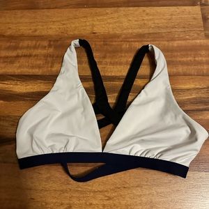 Athleta white strappy back bikini top.